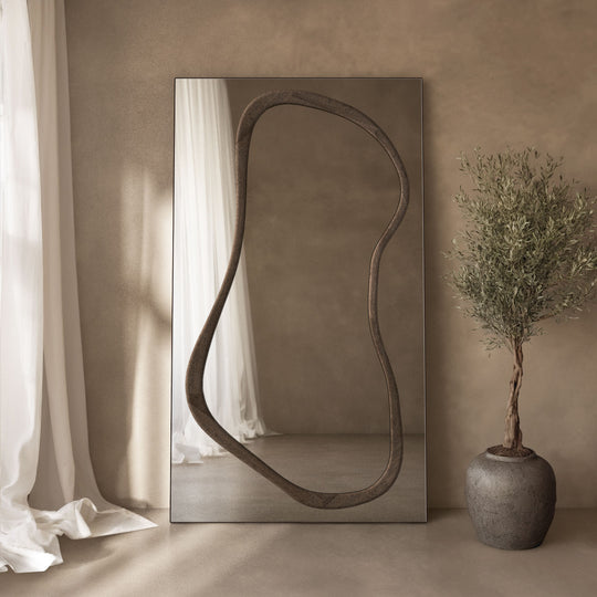 Eclipse Frame Within Rectangular Full-Length Leaner Mirror