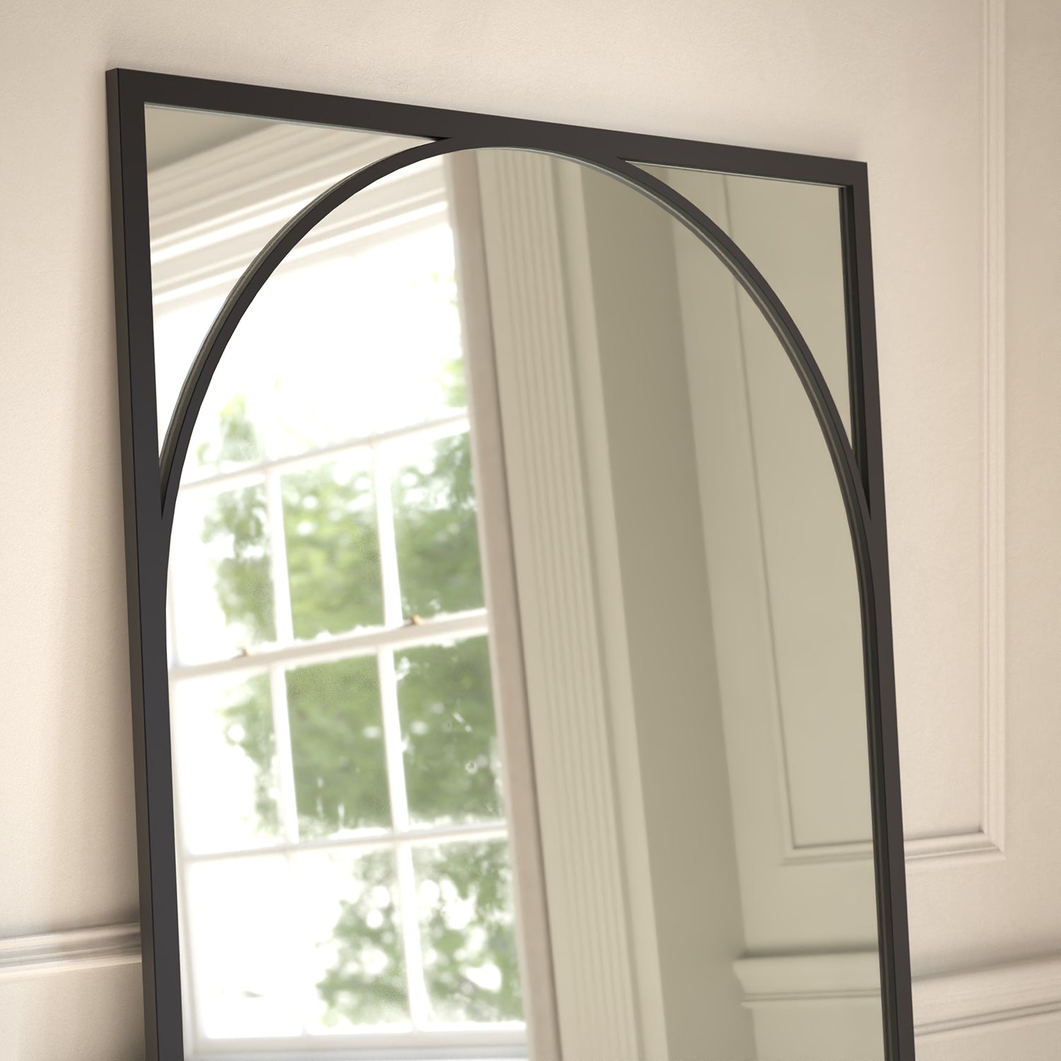 Ellington Framed Rectangular Full-Length Leaner Mirror - with LED