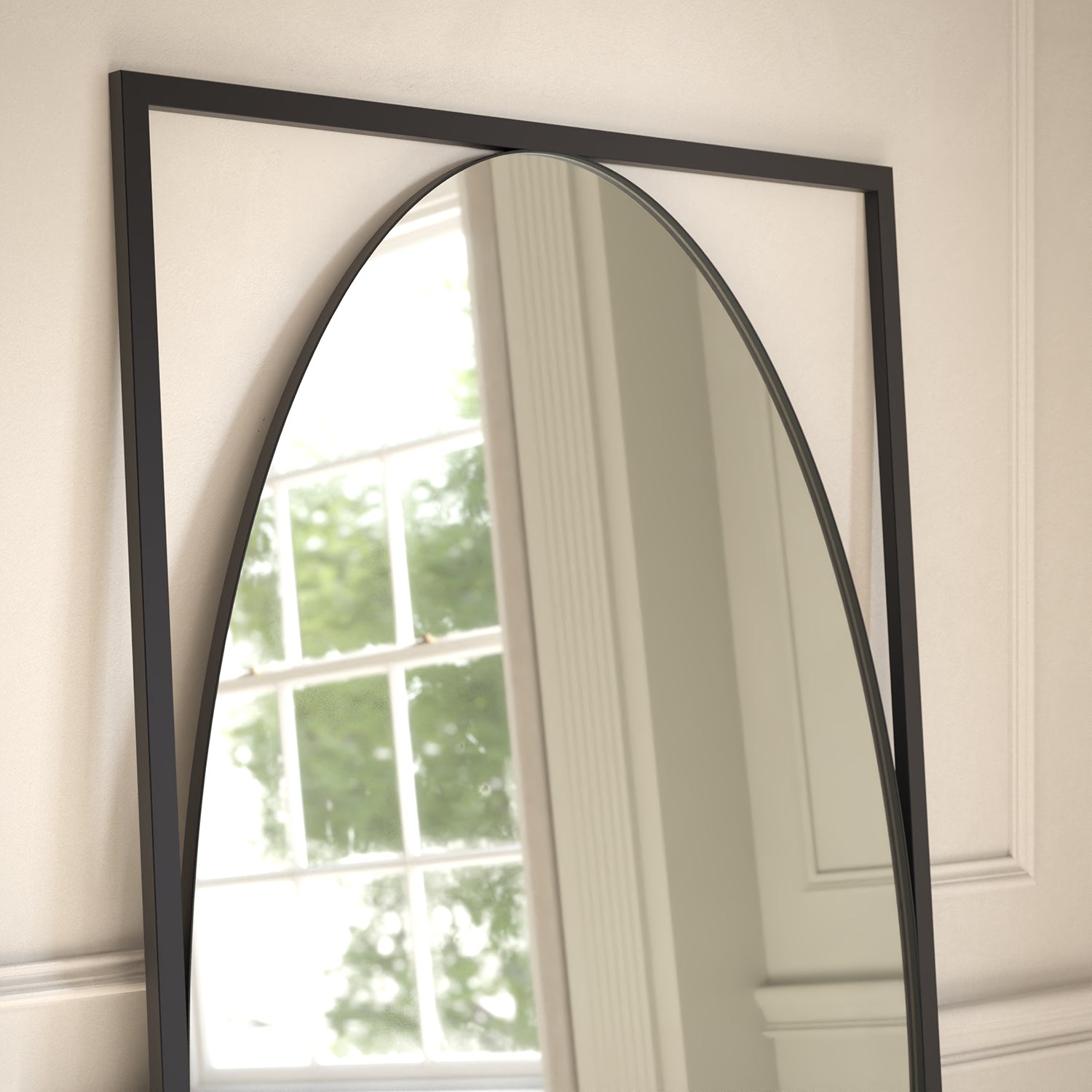 Elwood Framed Rectangular Full-Length Leaner Mirror - with LED