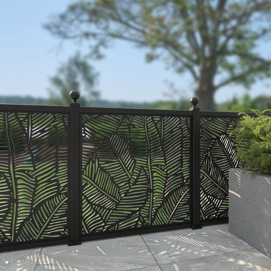 Feather Aluminium Decorative Fence - 120x120cm - with our aluminium posts