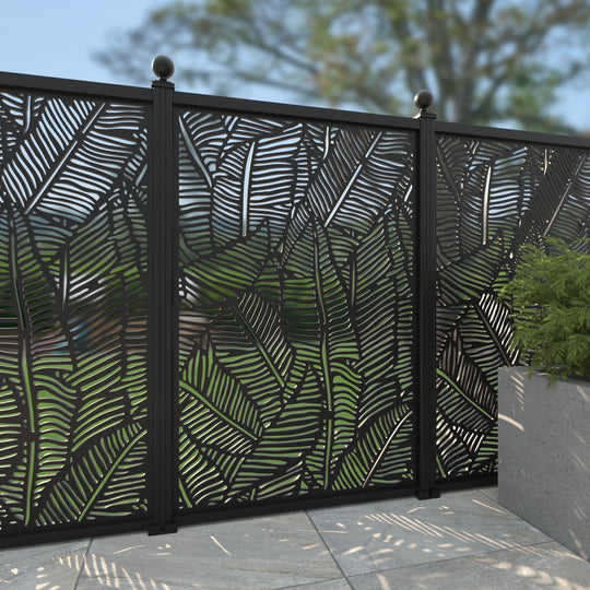Feather Aluminium Decorative Fence - 120x180cm - with our aluminium posts