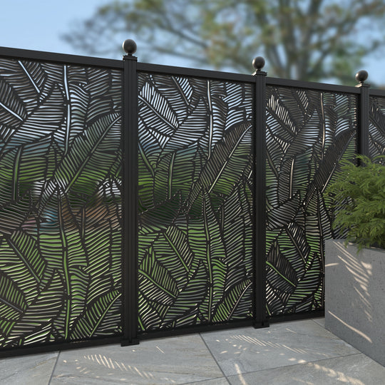 Feather Aluminium Decorative Fence - 90x180cm - with our aluminium posts