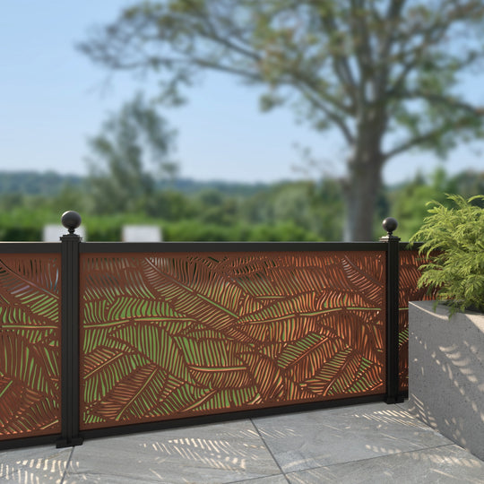 Feather Corten Decorative Fence - 180x90cm - with our aluminium posts