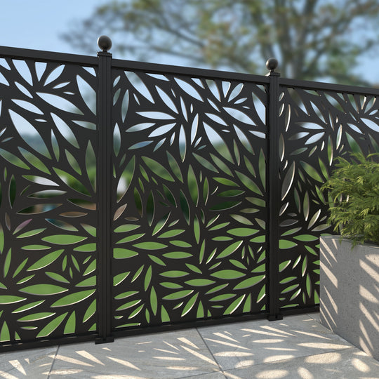 Foliage Aluminium Decorative Fence - 120x180cm - with our aluminium posts