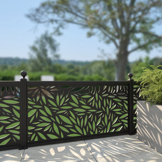 Foliage Aluminium Decorative Fence - 180x90cm - with our aluminium posts
