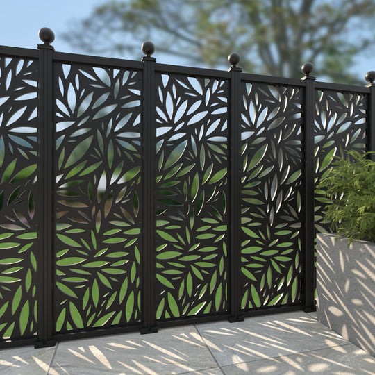 Foliage Aluminium Decorative Fence - 60x180cm - with our aluminium posts