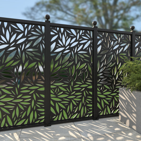 Foliage Aluminium Decorative Fence - 90x180cm - with our aluminium posts