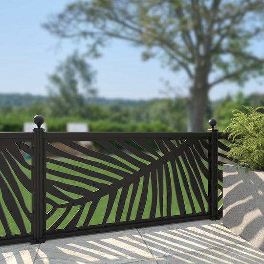 Palm Aluminium Decorative Fence - 180x90cm - with our aluminium posts
