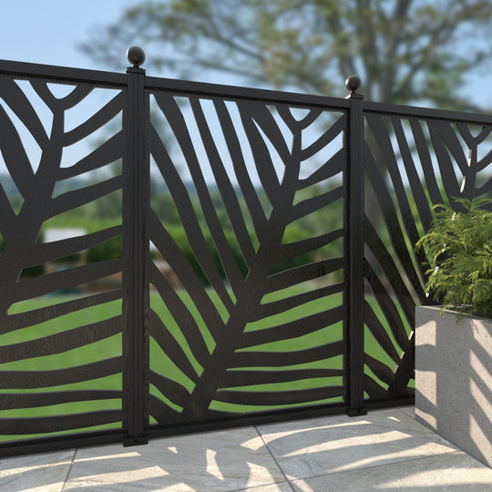 Palm Decorative Fence - 120x180cm - with our aluminium posts