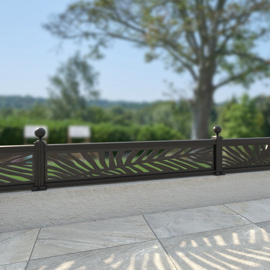 Palm Decorative Fence - 180x30cm - with our aluminium posts
