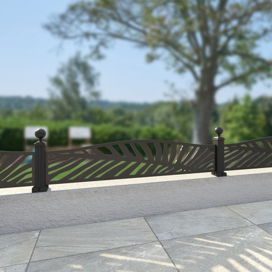 Palm Decorative Fence - 180x40cm Curved Top - with our composite posts