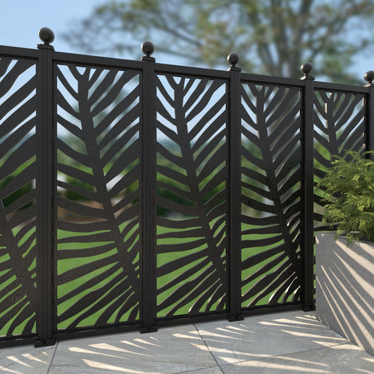 Palm Decorative Fence - 60x180cm - with our aluminium posts