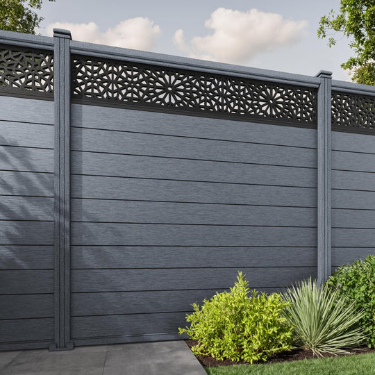 Fusion Alnara Fence Panel - Anthracite - with our composite posts