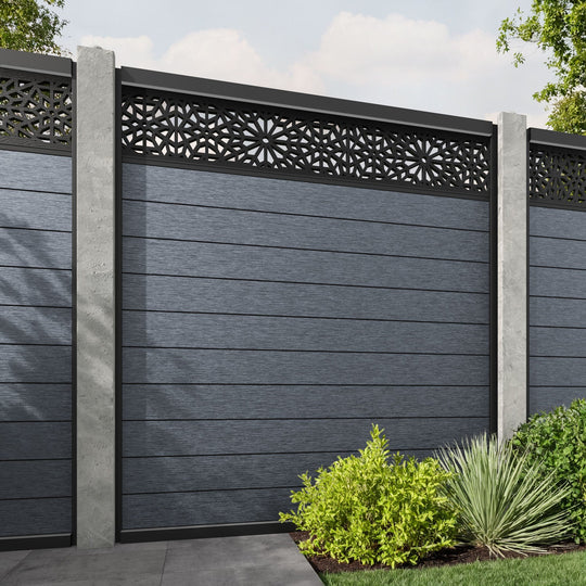 Fusion Alnara Fence Panel - Anthracite - for existing concrete posts