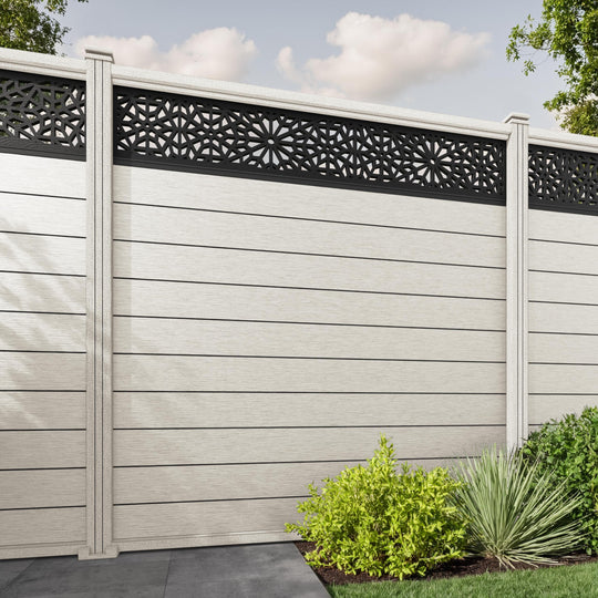 Fusion Alnara Fence Panel - Light Stone - with our composite posts