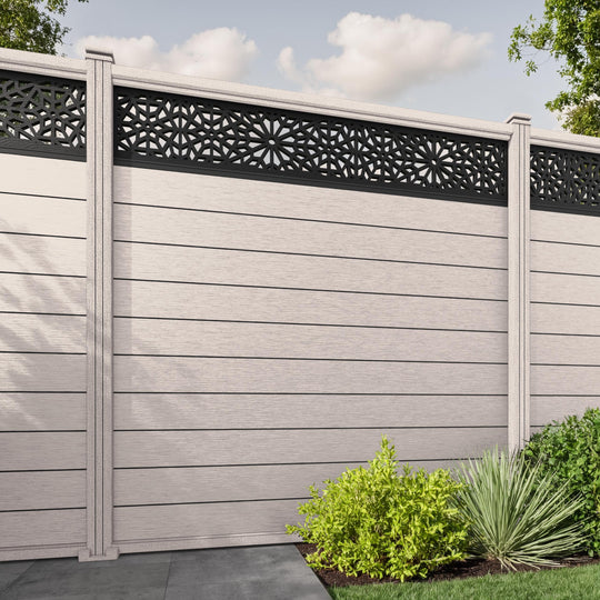 Fusion Alnara Fence Panel - Mid Stone - with our composite posts