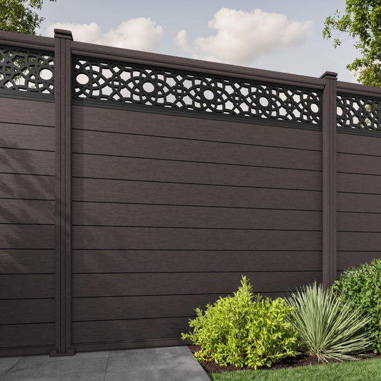Fusion Ambar Fence Panel - Mid Brown - with our composite posts