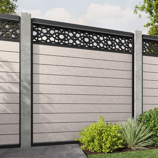 Fusion Ambar Fence Panel - Mid Stone - for existing concrete posts