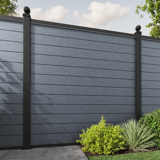 Fusion Fence Panel - Anthracite - with our aluminium posts