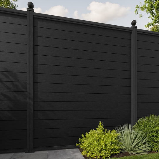 Fusion Fence Panel - Black - with our composite posts
