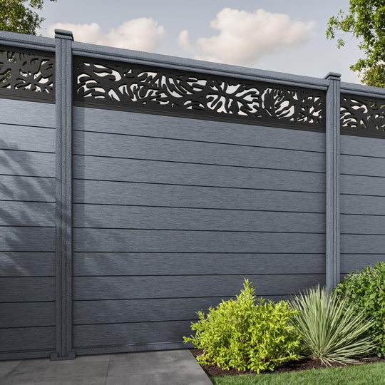 Fusion Botanic Fence Panel - Anthracite - with our composite posts