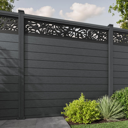 Fusion Botanic Fence Panel - Dark Grey - with our composite posts