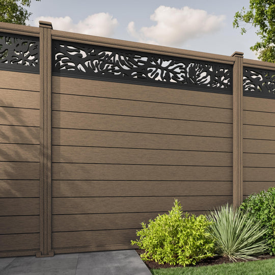 Fusion Botanic Fence Panel - Teak - with our composite posts