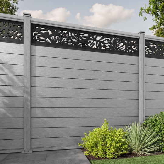 Fusion Botanic Fence Panel - Light Grey - with our composite posts
