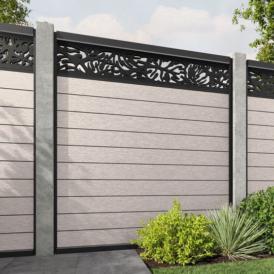 Fusion Botanic Fence Panel - Mid Stone - for existing concrete posts
