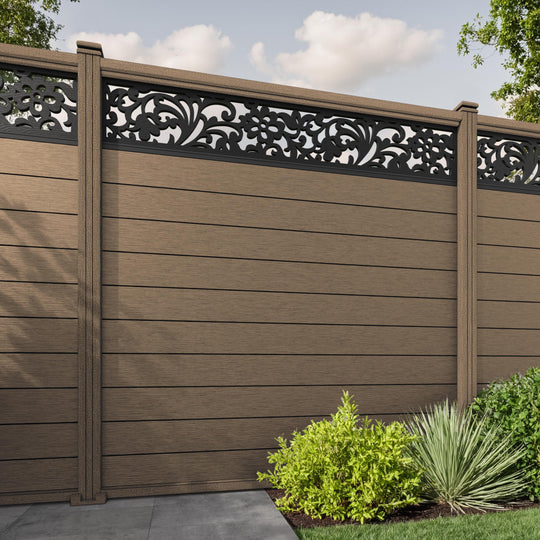 Fusion Eden Fence Panel - Teak - with our composite posts