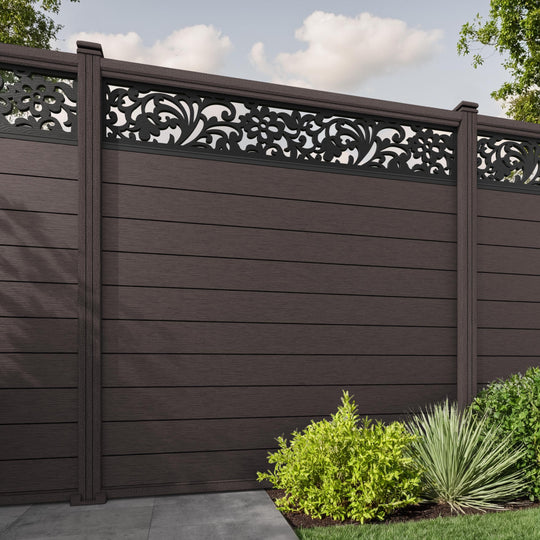 Fusion Eden Fence Panel - Mid Brown - with our composite posts