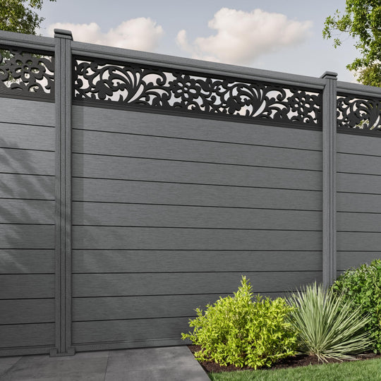 Fusion Eden Fence Panel - Mid Grey - with our composite posts
