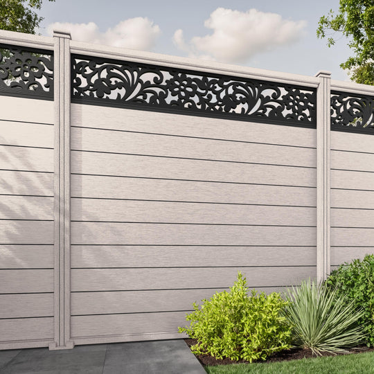 Fusion Eden Fence Panel - Mid Stone - with our composite posts