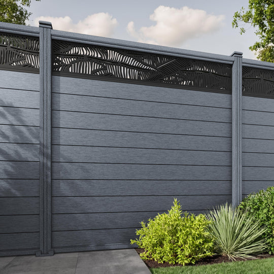 Fusion Feather Fence Panel - Anthracite - with our composite posts