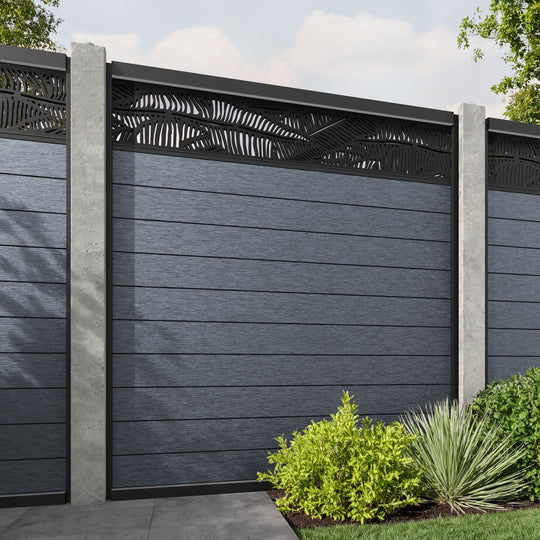 Fusion Feather Fence Panel - Anthracite - for existing concrete posts