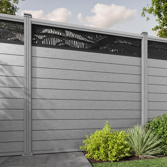 Fusion Feather Fence Panel - Light Grey - with our composite posts
