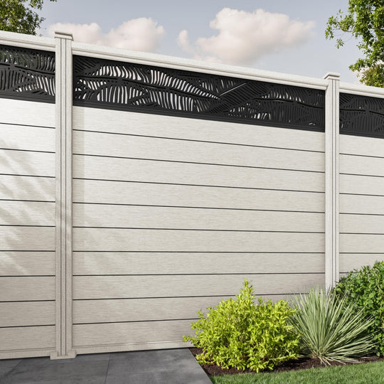 Fusion Feather Fence Panel - Light Stone - with our composite posts