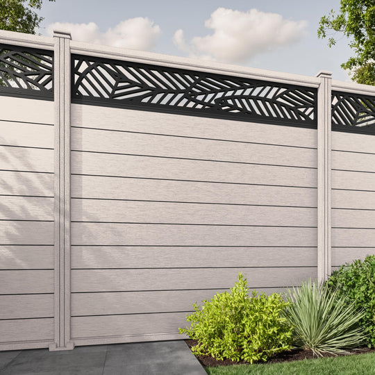 Fusion Habitat Fence Panel - Mid Stone - with our composite posts
