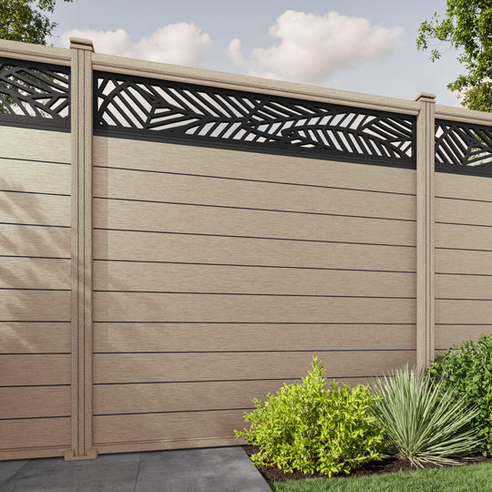 Fusion Habitat Fence Panel - Light Oak - with our composite posts