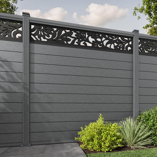 Fusion Heritage Fence Panel - Mid Grey - with our composite posts