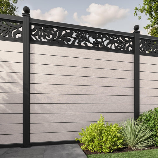 Fusion Heritage Fence Panel - Mid Stone - with our aluminium posts