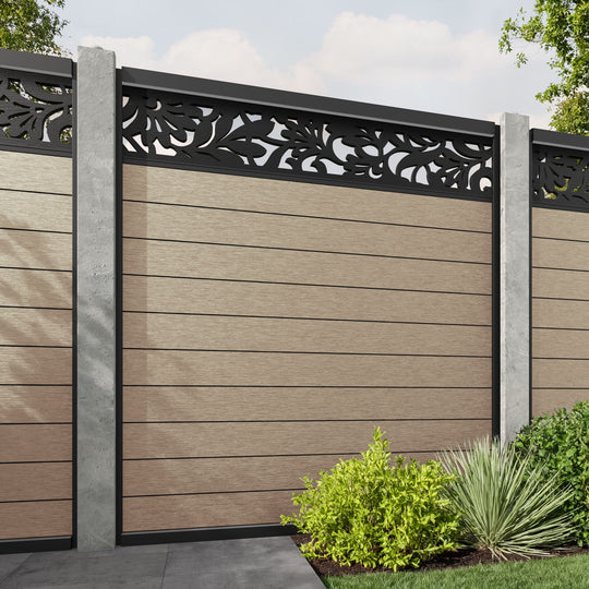 Fusion Heritage Fence Panel - Light Oak - for existing concrete posts