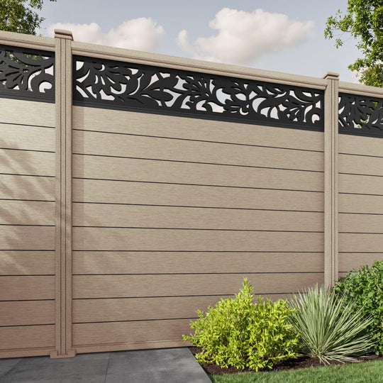 Fusion Heritage Fence Panel - Light Oak - with our composite posts