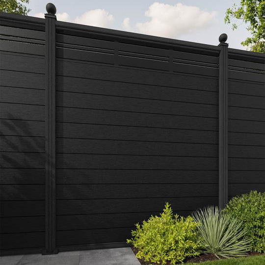 Fusion Linea Fence Panel - Black - with our composite posts