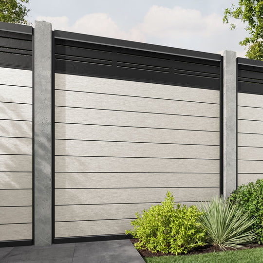 Fusion Linea Fence Panel - Light Stone - for existing concrete posts