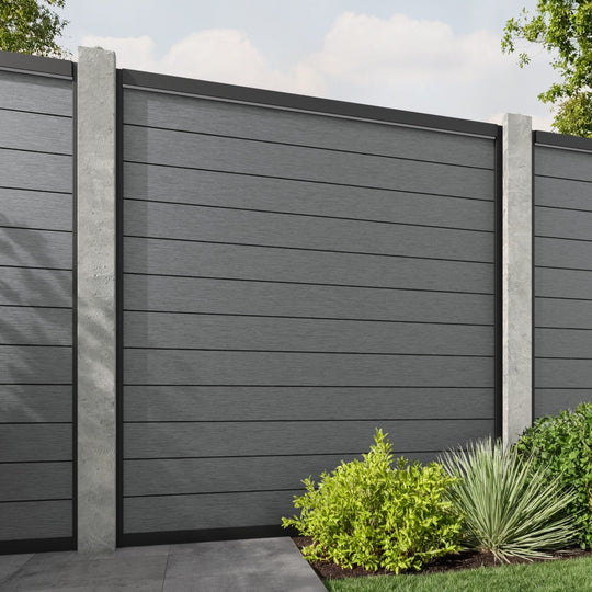 Fusion Fence Panel - Mid Grey - for existing concrete posts