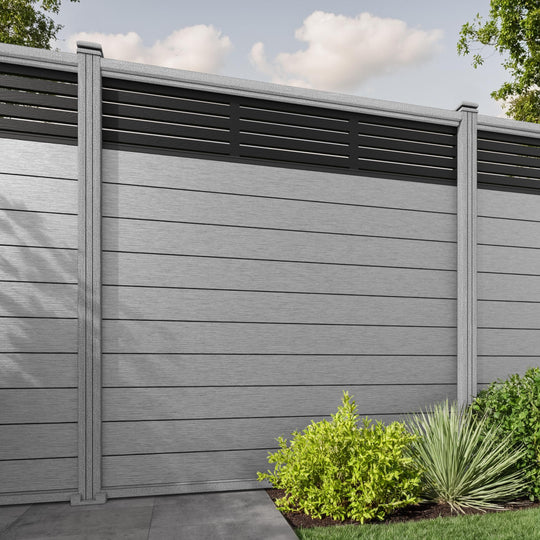 Fusion Aspen Fence Panel - Light Grey - with our composite posts