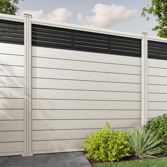 Fusion Aspen Fence Panel - Light Stone - with our composite posts