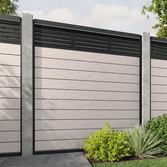 Fusion Aspen Fence Panel - Mid Stone - for existing concrete posts