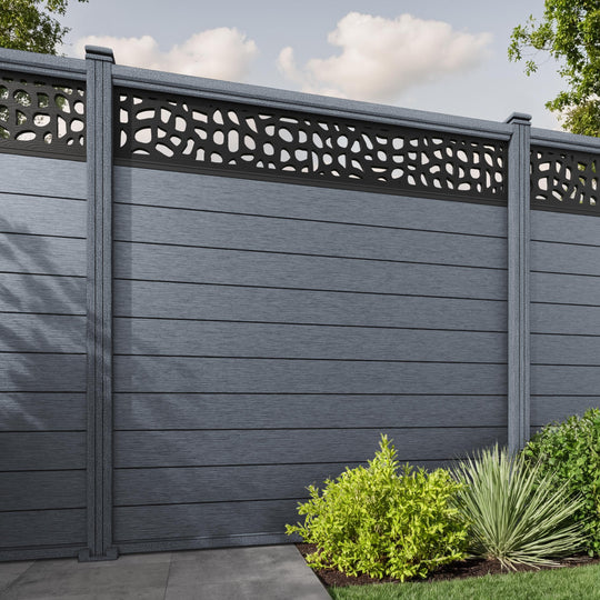 Fusion Pebble Fence Panel - Anthracite - with our composite posts